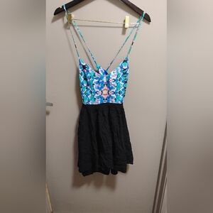 NWT 6 Shore Road By Pooja Criss Cross Mini Dress  Sz XS Pacific Floral